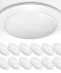 Low Profile 9.5 Inch LED Disk Light Kit, Dimmable 20W 1500 Lumens, 4000K Cool White, CRI 90, Surface Mount Ceiling Fixture, 12 Pack