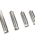 Heavy Duty Stainless Steel Furniture Legs Set With Adjustable Cabinet Feet, 12cm and 10cm options, 4 Pack, rust resistant, side view.