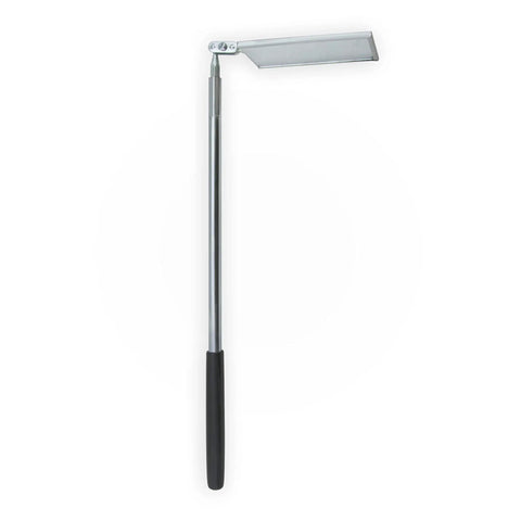 Rectangular Telescoping Inspection Mirror With Extra Long Handle 2.125 In By 3.5 In Mirror Head All Angle Ball Joint Non Rotating Hex Rod Heavy Duty Vinyl Grip Extends From 17.25 In To 27.5 In Great For Tight Spots And Auto Work, side view