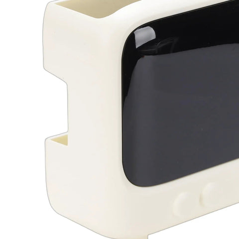 Sleek Router Storage Box With Advanced Cable Management System And Tech Gear Organizer Conceal Modems Routers And Wrapping Cords To Keep Your Space Looking Crisp And Totally Clutter Free In Milk White, side view.