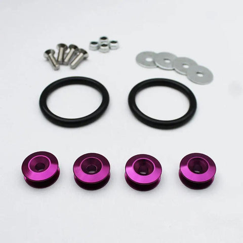 Aluminum Bumper Quick Release Fasteners Kit for Cars Front and Rear Bumpers with Washers Nuts Screws and O Ring Seals
