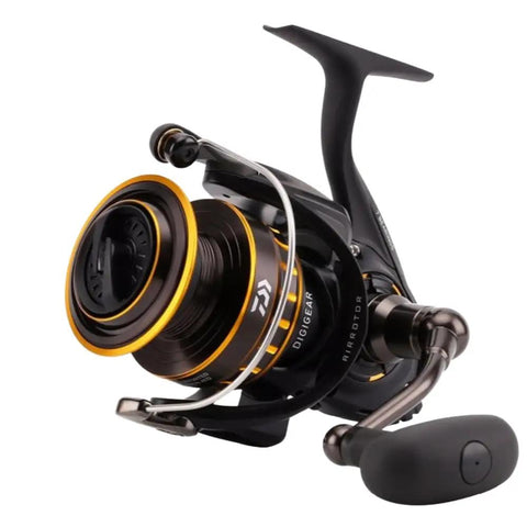BG2500 Saltwater Spinning Reel Be A Beast On The Water With 5.6 To 1 Gear Ratio, 6 Plus 1 Bearings, 33.2 Inch Retrieve in black gold finish