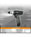 Badass Rechargeable Two-Speed Drill and Screwdriver Combo with 10mm Chuck and Reverse Toggle showing design and features.