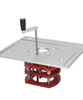 Heavy Duty Router Lift Plunge Base Fully Adjustable Metal Table Insert Plate with 51mm lift travel for 64mm to 66mm motors.