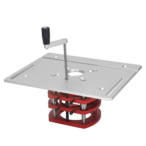 Heavy Duty Router Lift Plunge Base Fully Adjustable Metal Table Insert Plate with 51mm lift travel for 64mm to 66mm motors.