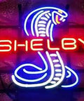 Real Glass Neon Sign Shelby Metal Frame 42X32 CM Multi Colored Light For Beer Bar Pub Garage Room Decoration Bar Vibe Lit
