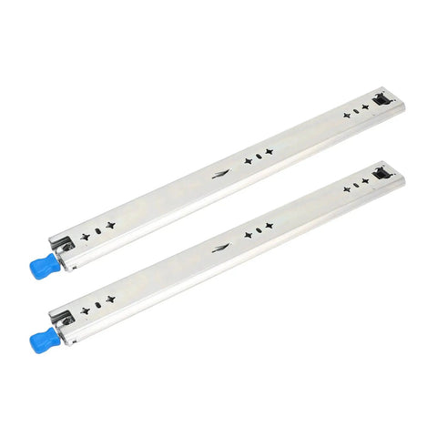 Heavy Duty Locking Drawer Slides 12 Inch With Triple Locking Mechanism Three Section Rails For Cabinets RVs And Trucks 53mm Width 265 Lbs Capacity Easy Side Mount Install Built To Last, pair
