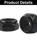 50 Pack Six Thirty Two Nylon Insert Hex Lock Nuts In 304 Stainless Steel Black Finish