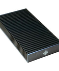Blazing Fast Portable Nvme Usb4 Type C External Ssd Drive With Rock Solid Aluminum Enclosure in black with ribbed texture.