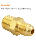Six Pack Brass Half Union Coupler Adapter For Plumbing And Gas Lines One Quarter Inch Flare To One Quarter Inch NPT Male Nipple Heavy Duty