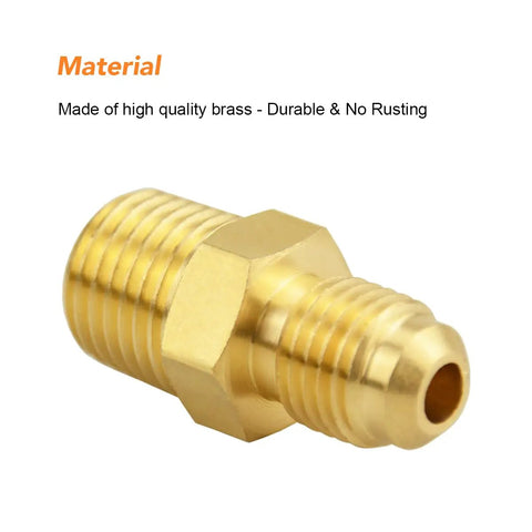 Six Pack Brass Half Union Coupler Adapter For Plumbing And Gas Lines One Quarter Inch Flare To One Quarter Inch NPT Male Nipple Heavy Duty