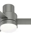 44 Inch Ceiling Fan With LED Light And Remote Low Profile Flush Mount For Indoor Or Outdoor Use Three Blade Quiet Ceiling Fan For Patio Porch Garage And Living Room Matte Silver Finish