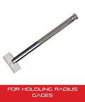 Stainless Steel Gauge Holder For 423 Small Steel Rules 4 Inch Long Two Slot Design For Easy Readability tool shown
