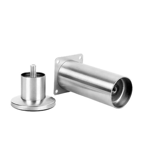 Height Adjustable Stainless Steel Furniture Feet Set Of 4 For Cabinets Sofas And Desks with round durable wear resistant design.