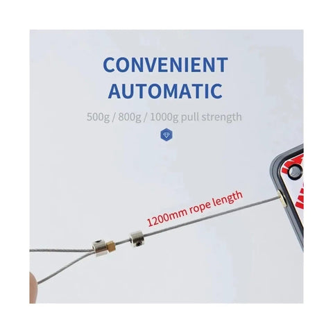 Automatic Sensor Door Closer No Drill Install Easy Setup Heavy Duty with 500g to 1000g tension and 1200mm rope length displayed