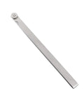 Hella Precise Dual Marked Thickness Gauge And Professional Feeler Gauge Set For Auto Repair and Woodworking with Imperial Measurements showing steel blade
