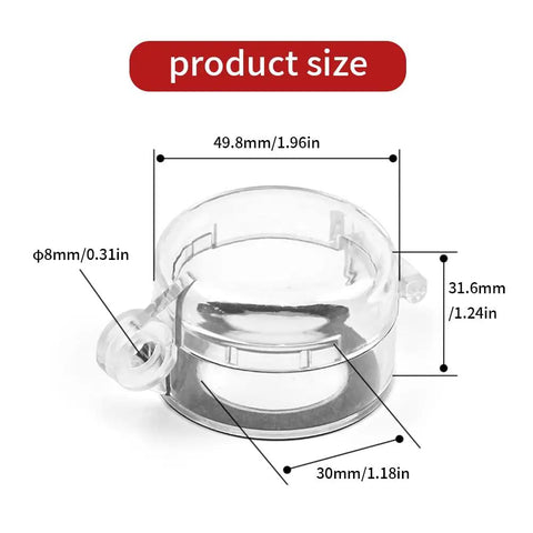 Emergency Stop Button Lockout Cover Kit 1.18 Inch 30mm Round Push Button Switch Guards with size dimensions