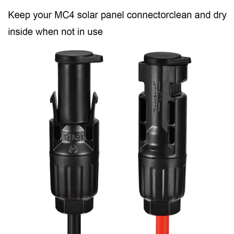 Close-up of 8-Piece Solar Weatherproof Silicone Dust And Waterproof Cap Connectors for PV Panels MC4 Inverters, IP67-rated