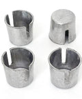 4 Piece Battery Post Shims Caps Adapters For Positive Or Negative Posts Terminal Sleeves And Repair Kits For Worn Or Damaged Or Loose Posts Auto Battery Terminal Repair Tools, showing metal caps.