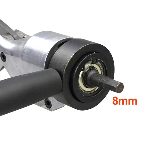 Straight Metal Sheet Scissors Head For Electric Drill, 8MM Chuck with metal shaft for precision cutting and DIY trimming.