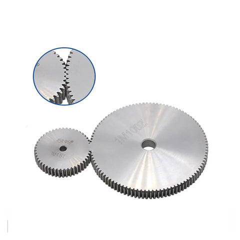 Heavy Duty Bevel Gear Pinion And 41 Teeth Spur Gear Set One Mod 41T 43MM OD 45 Steel Transmission Gear with close-up