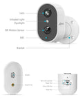 Wireless Outdoor Security Camera 2K 3MP Battery Powered With AI Motion Detection Color Night Vision Two Way Talk Spotlight Siren Alarm