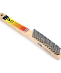 V-Groove Stainless Steel Wire Brush With Wood Handle For Reaching Tight Corners, 13-3/4 Inch Length,.014 Inch Bristles, Durable Scrubber