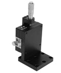 60x60mm Linear Stage XY Translation Stage with single linear guide, aluminum alloy, black anodized, for optical waveguide alignment.