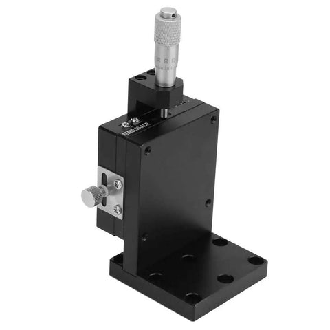 60x60mm Linear Stage XY Translation Stage with single linear guide, aluminum alloy, black anodized, for optical waveguide alignment.