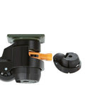 Heavy Duty Swivel Caster Wheels 4 Pack With Quick Adjust Leveling Feet showing a durable black nylon caster with mounting plate and leveling foot.