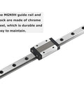 Long 150mm Linear Rail With Carriage Block For Smooth Precise Motion, Heavy Duty Bearing Steel, Low Noise, Fully Oiled, Pre Loaded, Easy Install For CNC Hobbyists And DIY Projects, MGN9H rail