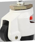 Heavy Duty Adjustable Swivel Casters With Three Inch Wheels For Industrial Workbenches close-up of casters mechanism and wheel.