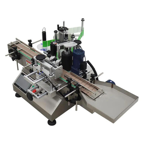 Premium Automatic Labeling Machine For Round Bottles High Speed Label Applicator with conveyor and control panel for efficiency.