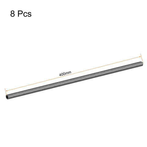 Carbon Fiber Round Tube 5mm X 3mm X 400mm Pultruded For RC Airplanes And Quadcopters 8 Pack shown in linear view.
