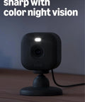 Hella Crisp Two Pack Indoor Security Cameras Running Smooth With 2K Video Resolution compact black camera on desk with night vision