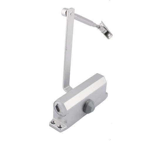 Heavy Duty Hydraulic Door Closer For 600 To 1200mm Doors, Adjustable 40 To 65 Kg, Smooth Soft Close, silver metal design