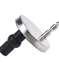 Close-up of 2 Pack Toilet Seat Hinges Top Fix Kit With Quick Release Screws, Replacement Mountings, stainless steel disk.