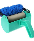 Easy Grip Diy Paint Roller Brush Handle For No Sweat Wall Painting And Smooth Pro Finishes Quick Apply Tool showing blue roller and green handle.