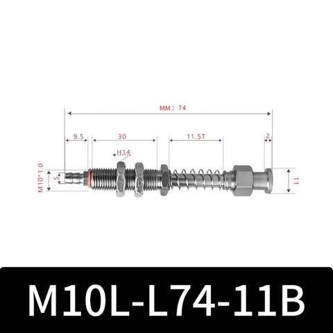 Heavy Duty M10 Series Big Head Vacuum Suction Cup With Silicone Rubber Gripper For Industrial Pneumatic Manipulator, 74mm length.