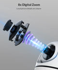 Exploded view of 8x digital zoom lens on 1080P Indoor Pet Cam With 2 Way Audio Night Vision And AI Human Detection 2.4GHz WiFi