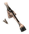 Foot Activated Door Stop With Weighted Zinc Alloy Base for Hands Free Entry, copper finish, includes screws
