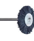 Close-up of a purple HP shank rotary buffing wheel, 2.35mm, for metal jewelry and dental lab polishing tasks.