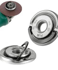 Self Tightening Quick Lock Flange Nut Kit For Angle Grinder M14 Arbor Nut in use and detailed view