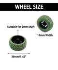 10 Piece Toy Wheel Set With 5 Shafts For RC Cars Trucks And DIY Robots 2mm Shaft By 100mm Length 36mm Rubber Tires In Green Rad