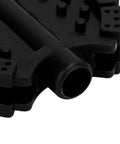 Close-up of black People Flat Pedal Set For Kids Bikes And Trikes 2 Pack Replacement Cycling Foot Pedals Anti Slip Durable Plastic