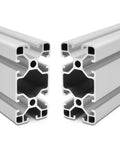 Close-up of silver Beefy 40x80 Aluminum T Slot Extrusion for 3D Printer Parts and CNC DIY Projects, 1000mm length, heavy-duty framing