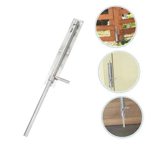 Top Tier Heavy Duty 10 Pack Stainless Steel Slide Bolt Latches For Securing French Doors Barn Sheds And Gates With No Sweat Install showing 17-inch bolt.