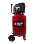 Rock Solid 20 Gallon Portable Air Compressor With Oil Free Twin V Cast Iron Pump Delivers Smooth Five Cfm Flow For Garage Tasks Featuring One Point Five Horsepower Motor And Easy Roll Wheels