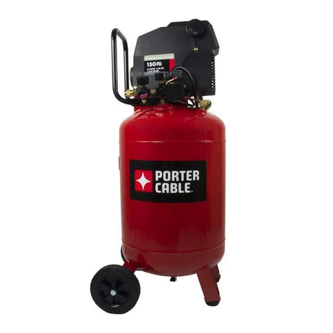 Rock Solid 20 Gallon Portable Air Compressor With Oil Free Twin V Cast Iron Pump Delivers Smooth Five Cfm Flow For Garage Tasks Featuring One Point Five Horsepower Motor And Easy Roll Wheels