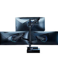 Beefy Dual Monitor Mount Desk Arm With Smooth Glide Action For Clean Home Workspaces Vesa Compatible Screen Bracket supporting three monitors